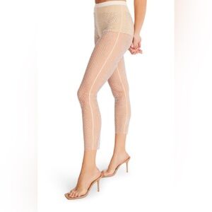 NEW STEVE MADDEN - Nude Mesh Diamond Embellished High Waist Leggings